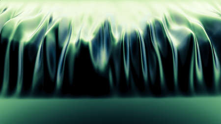 Luxury green drapery fabric background. 33d rendering 3d illustration.の写真素材
