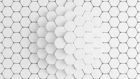 White hexagon background. 3d rendering 3d illustration.の写真素材