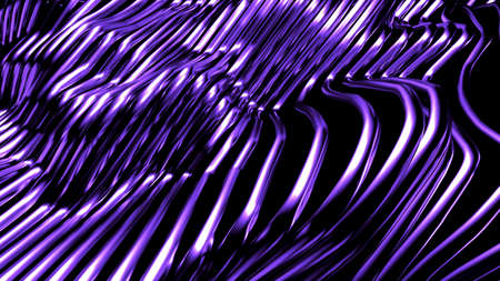 Stylish metallic purple black background with lines and waves.3d rendering 3d illustration.