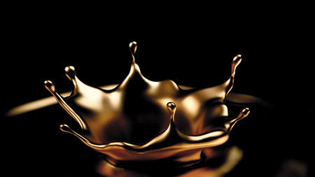Mysterious, beautiful, luxury gold splash. 3d rendering 3d illustration.の写真素材