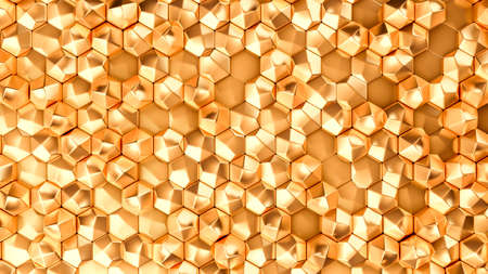 Gold metal background texture. 3d rendering, 3d illustration.の写真素材