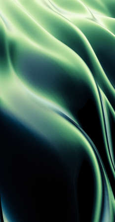 Luxury green drapery fabric background. 33d rendering 3d illustration.の写真素材