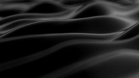 Luxury black drapery fabric background. 3d rendering 3d illustration.の写真素材