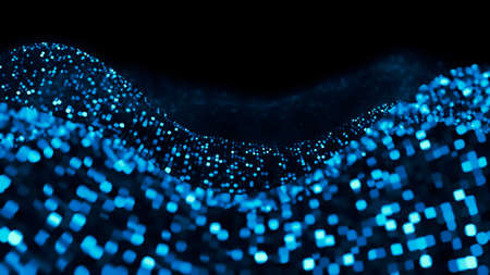 Blue Glitter Background. 3d rendering, 3d illustration.の写真素材