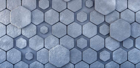 Background empty interior wall with stone texture, floor and relief wall. 3d rendering, 3d...