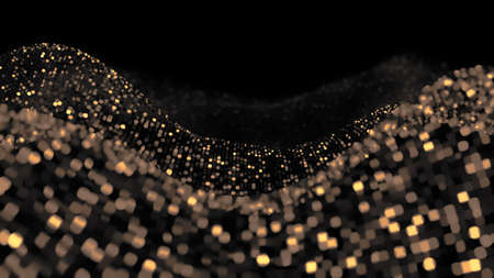 Golden glitter background. 3d rendering, 3d illustration.