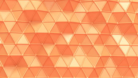 Gold yellow pink triangle crystal background. 3d rendering, 3d illustration.