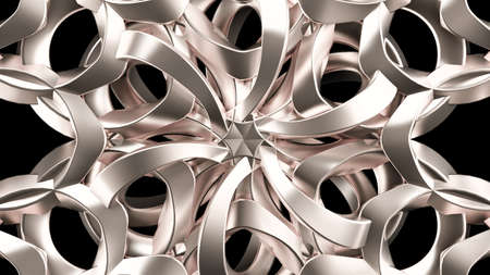 Beautiful golden Christmas snowflake. 3d rendering, 3d illustration.