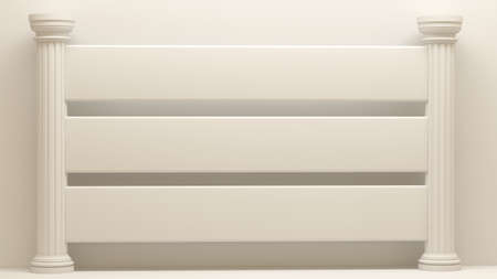 White background with architectural interiors.3d rendering