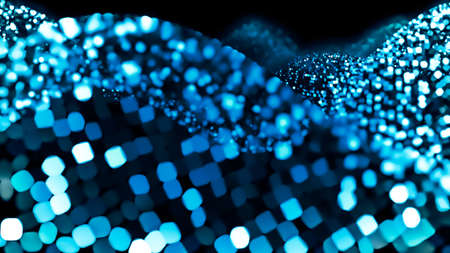 Blue Glitter Background. 3d rendering, 3d illustration.の写真素材