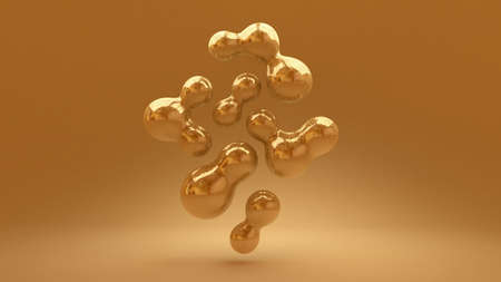 Background with golden balls.3d rendering, 3d illustration.の写真素材