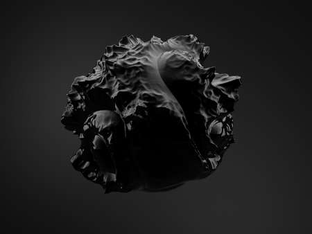Black background with 3d shape. 3d rendering, 3d illustration.の写真素材