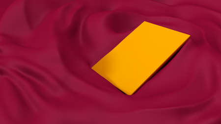 Glamorous pink background with folds of fabric and gold plane.  3d rendering, 3d illustration.の写真素材