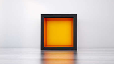 The cube's interior.3d rendering, 3d illustration.