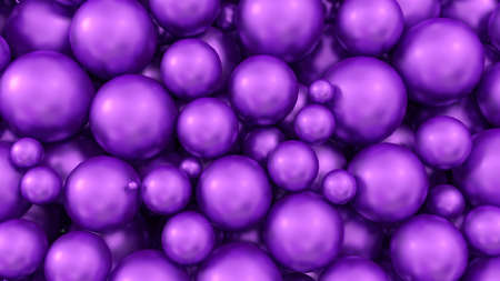 Abstract 3d background with purple balls. 3d rendering, 3d illustration.の写真素材