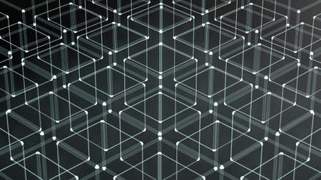Abstract geometric background with glow. 3d rendering, 3d illustration.