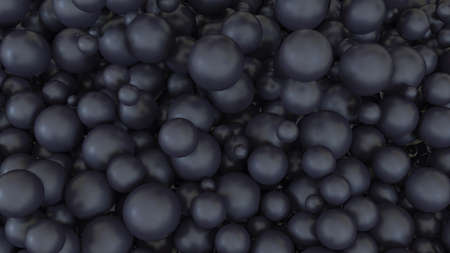 Black abstract background with 3d balls.3d rendering, 3d illustration.の写真素材