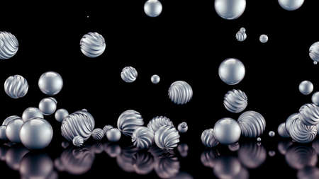 Celebratory background with balls. 3d rendering, 3d illustration.