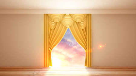 Curtains . 3d rendering 3d illustrationの写真素材