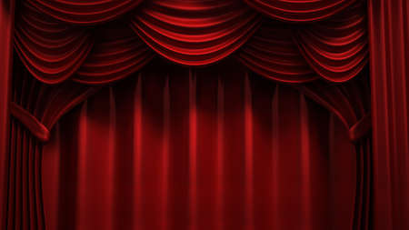 Beautiful, abstract background with curtain fabric, drape, pedestal, banner, frame 3d rendering 3d illustrationの写真素材