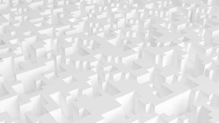 Abstract white city background. 3d rendering, 3d illustration.の写真素材