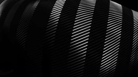Black background with drapery, silver and lines. 3d rendering, 3d illustration.の写真素材