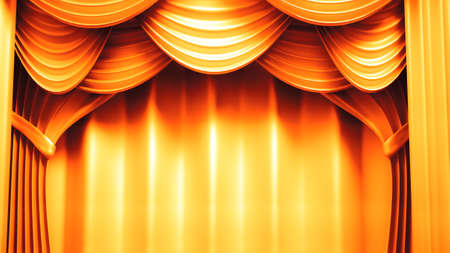 Beautiful, abstract background with curtain fabric, drape, pedestal, banner, frame 3d rendering 3d illustrationの写真素材