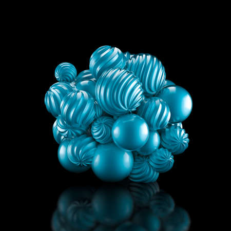 Celebratory background with balls. 3d rendering, 3d illustration.の写真素材
