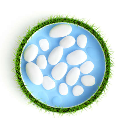 Interior grass ring. 3d rendering, 3d illustration.の写真素材