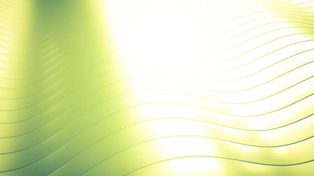 green beautiful colorful 3d background with smooth lines and waves of metal. 3d rendering, 3d...
