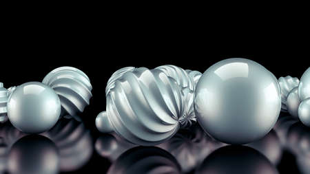 Celebratory background with balls. 3d rendering, 3d illustration.