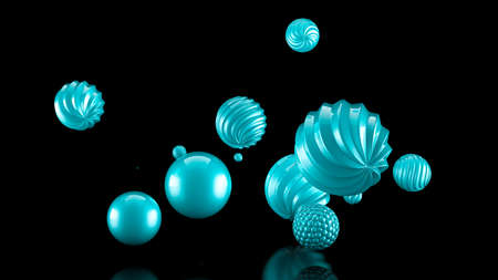 Celebratory background with balls. 3d rendering, 3d illustration.の写真素材