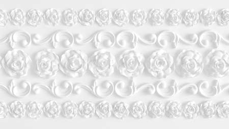 Decoration element, wall concept stucco, interior architecture pattern. 3d rendering, 3d...