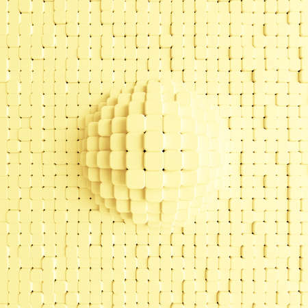 Yellow background with geometric elements. 3d rendering, 3d illustration.の写真素材