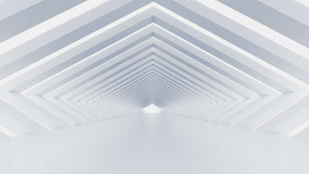 White tunnel and light. 3d rendering, 3d illustration.の写真素材