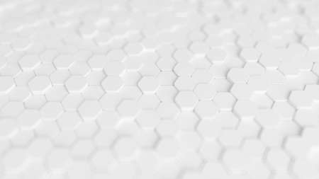 White background with honeycombs. 3d rendering, 3d illustration.の写真素材