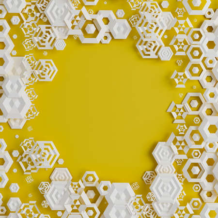 Detailed geometric background. 3d rendering, 3d illustration.の写真素材