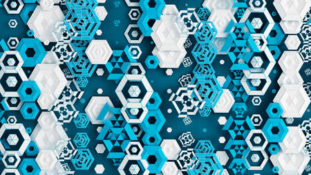 Detailed geometric background. 3d rendering, 3d illustration.の写真素材