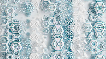 Detailed geometric background. 3d rendering, 3d illustration.の写真素材