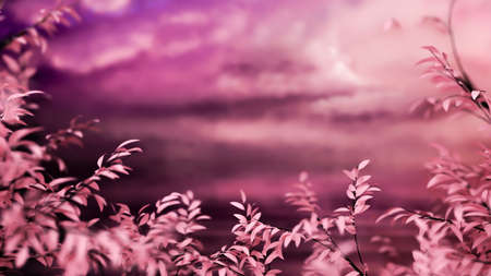 Beautiful autumn background. 3d rendering, 3d illustration.の写真素材