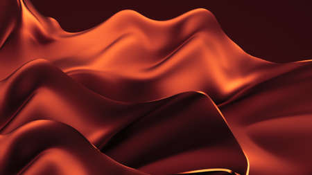 Abstract background with beautiful red cloth. 3d rendering, 3d illustration.の写真素材