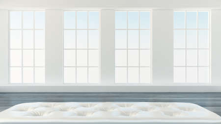 White interior room. 3d rendering, 3d illustration.の写真素材