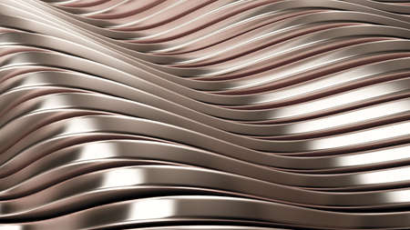Beautiful golden background with smooth lines. 3d rendering, 3d illustration.の写真素材