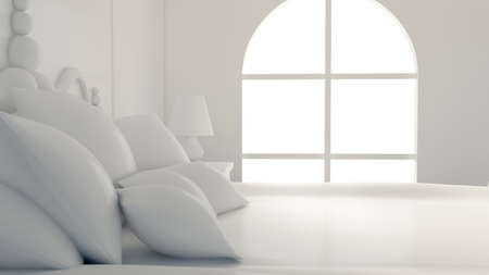 Beautiful bedroom interior. 3d rendering, 3d illustration.の写真素材