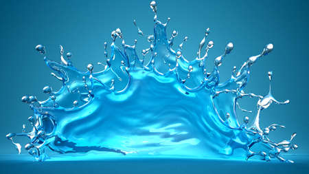 Splash water. 3d rendering 3d illustrationの写真素材