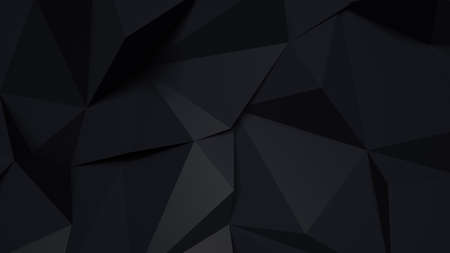 Stylish black background with abstract shapes. 3d rendering, 3d illustration.の写真素材