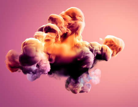 Colorful smoke. 3d rendering 3d illustrationの写真素材