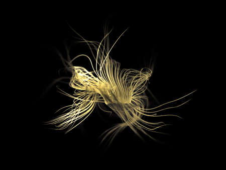 Abstraction gold fractal. 3d rendering, 3d illustration.