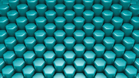 Turquoise hexagon background. 3d rendering, 3d illustration.