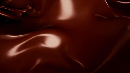 Splash, a stream of chocolate. 3d rendering, 3d illustration.の写真素材